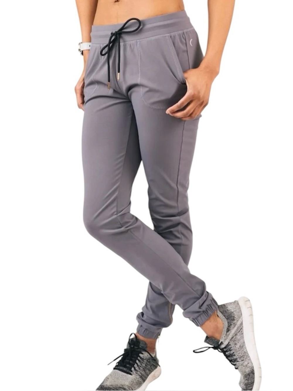 ZYIA Active Peak Zipper Joggers Mid Rise Gray Size Medium